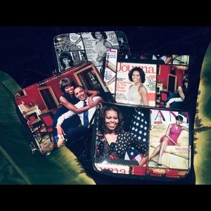Glossy magazine Michelle Obama collage wallets
